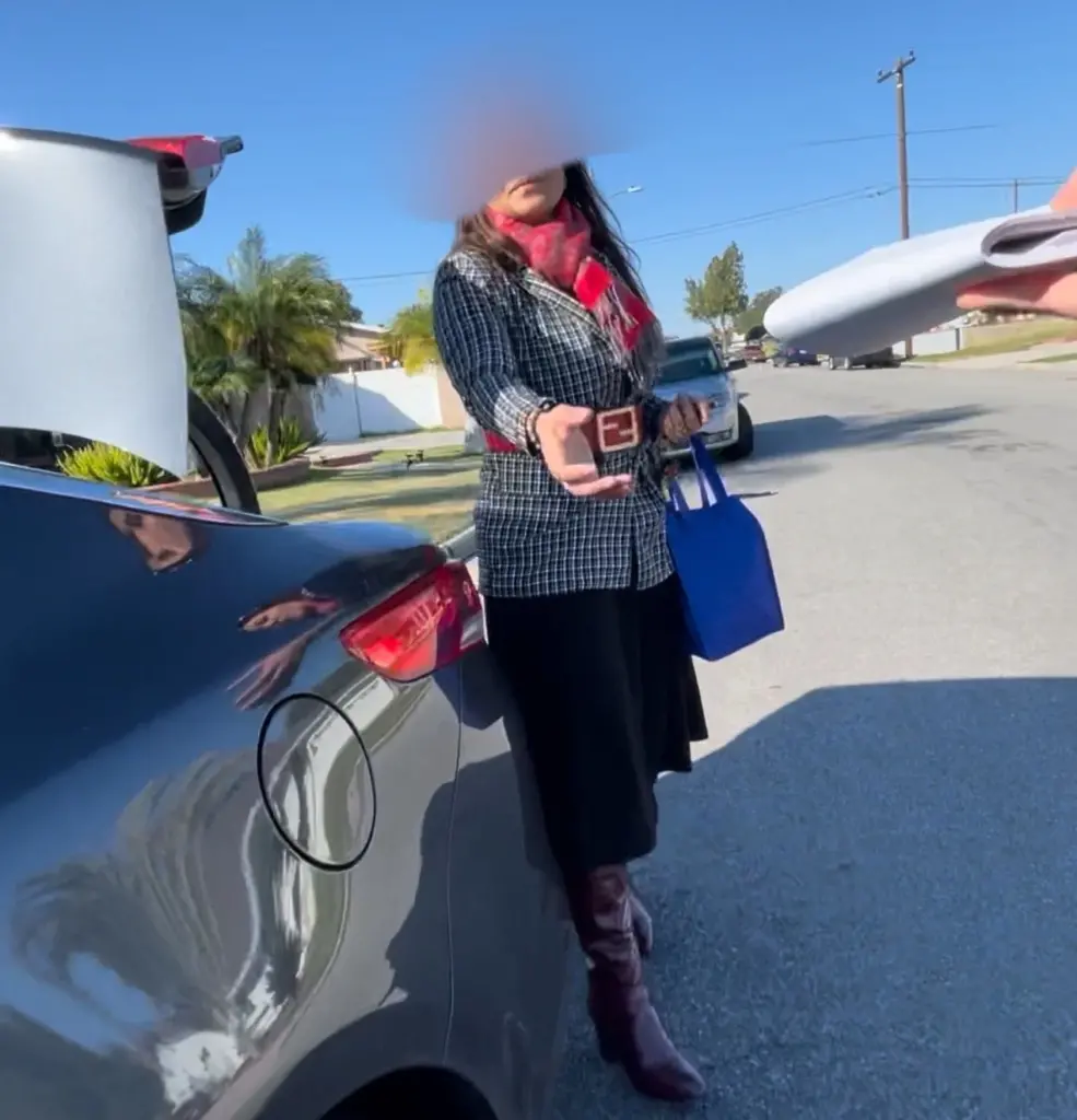 Process Server picture of woman having been served