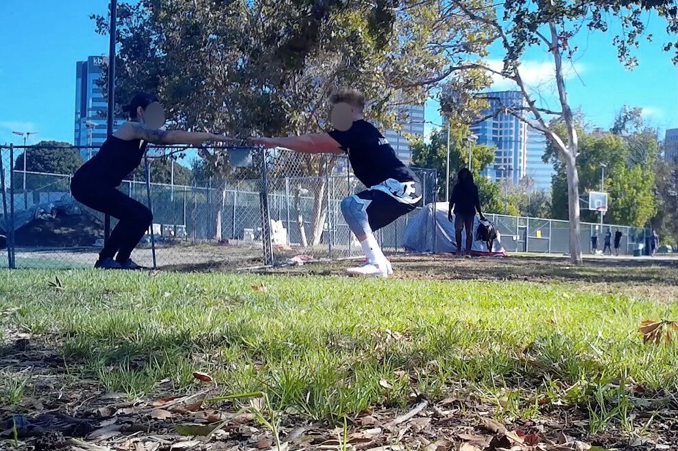 Personal injury claimant working out