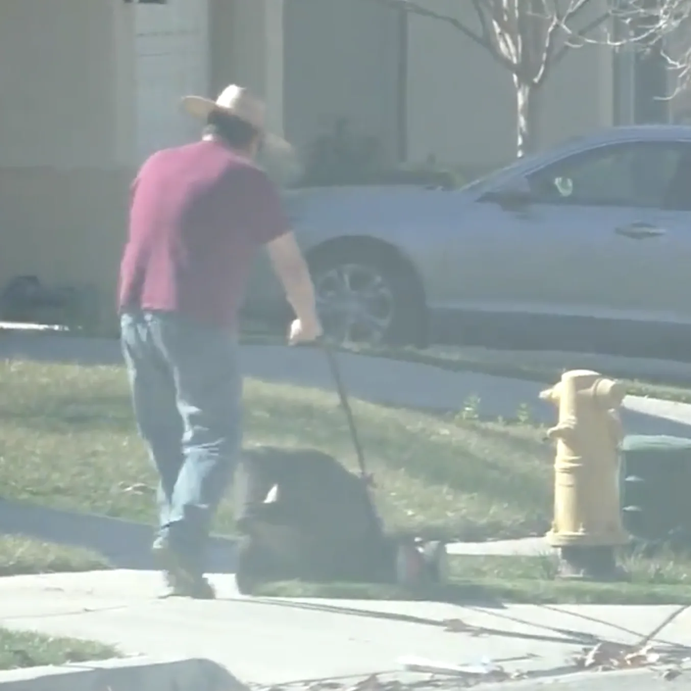 surveillance video of an injured worker mowing his lawn while out on a worker compensation claim.
