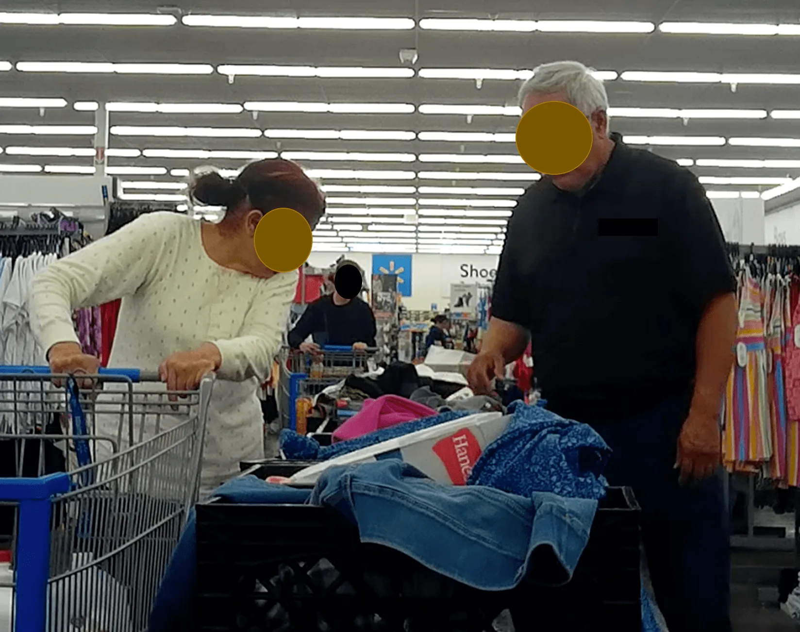 Workers compensation surveillance image showing shopping activity documented with a covert coffee cup camera